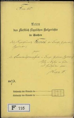 Frevert, Riepertürmer gegen Stadt Lemgo - Hude / Grundstücke