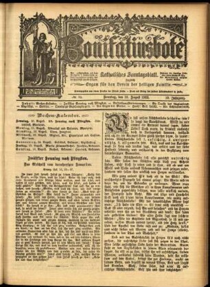 Erste Ausgabe vom Sonntag, den 10. August 1902.