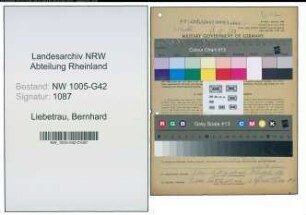 Entnazifizierung Bernhard Liebetrau , geb. 04.12.1909 (Kuechenchef)