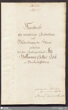 Verzeichniß der gangbaren Grubenbaue, und Beschreibung der Häuerarbeiten bey dem Grubengebäude Alte Hoffnung Gottes Erbst: zu Großvoigtsberg - 17.6630 4.