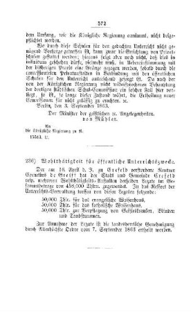 Wohltätigkeit für öffentliche Unterrichtszwecke : [IV. Elementarschulwesen]