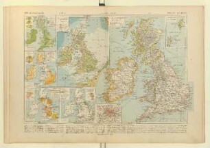 Iles Britanniques Carte politique, Iles Orcades et iles Shetland, Londres et environs