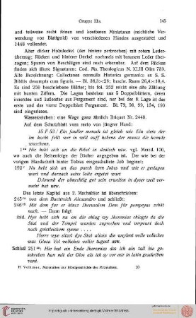 Beschreibender Teil, Gruppe IIIb