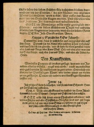 Von Kranckheiten.