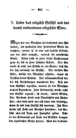 Ueber das religiöse Gefühl und den damit verbundenen religiösen Sinn