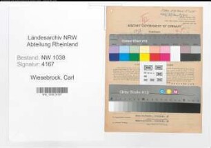 Entnazifizierung Carl Wiesebrock , geb. 17.12.1887 (Bankbeamter)