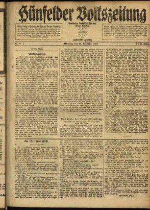 Erste Ausgabe vom Mittwoch, den 24. Dezember 1919.