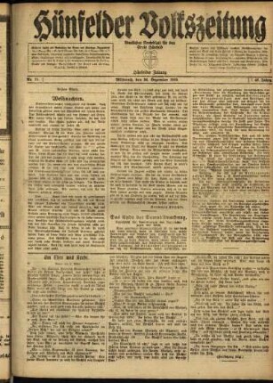 Erste Ausgabe vom Mittwoch, den 24. Dezember 1919.