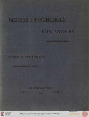 Neuere Fälschungen von Antiken
