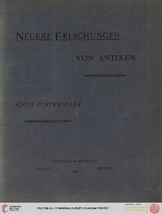 Neuere Fälschungen von Antiken
