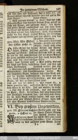 VI. Bey grossem Ungewitter.