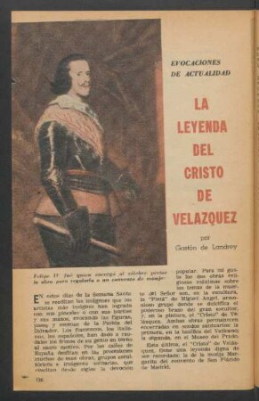 La leyenda del Cristo de Velázquez : Evocaciones de actualidad