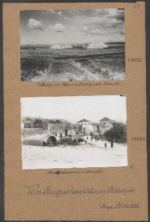 Zeltlager in Afule im Hintergrund Nazareth