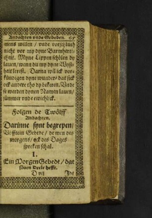 Folgen de Twölff Andachten. [De erste Andacht]