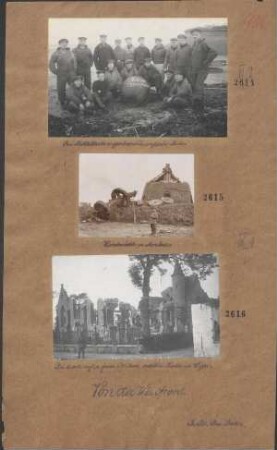 Die durch engl. und französ. Artillerie zerstörte Kirche in Slype