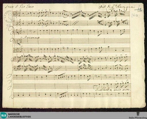 Artaserse. Excerpts - Mus. Hs. 718 : S, vl (2), vla, b