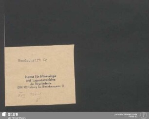 62: Notiz von Bernhard von Cotta [undatiert] - XVII 837 8.