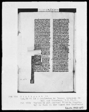 Goffredus de Trano - Johannes de Deo — Initiale F(inito tractatu), Folio 122verso