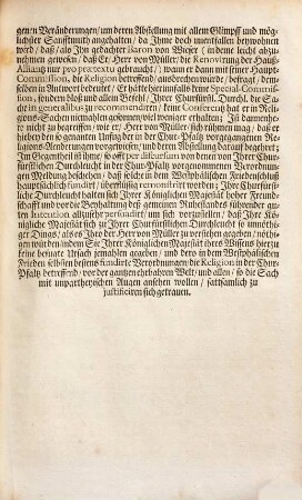 Proposition deß Königl. Schwedischen Herrn Gesandtens von Müllern, an Chur-Pfaltz, wie er selbige den 6, 16. Julii 1699. abgelegt und übergeben