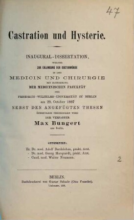 Castration und Hysterie