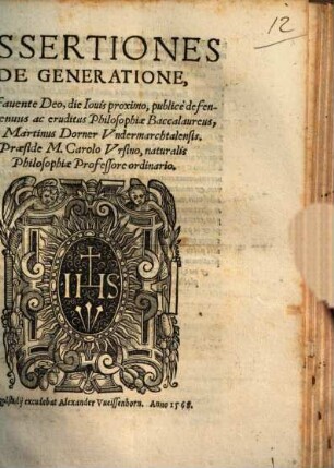 Assertiones De Generatione