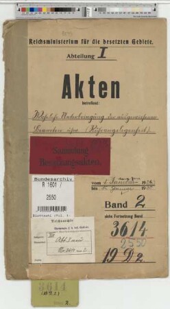 Wohnliche Unterbringung der ausgewiesenen Beamten usw. (Ruhrangelegenheit): Bd. 2