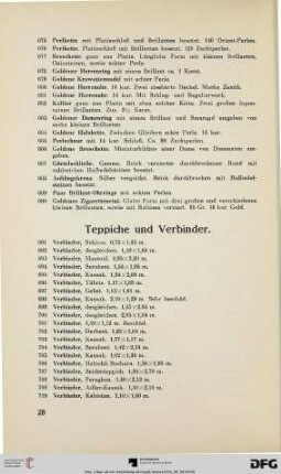 Teppiche und Verbinder (Nr. 691-769)