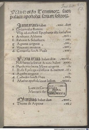 Festa et ordo terminorum sacri palacii apostolici