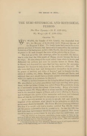 The Semi-Historical and Historical Period ... - Chapter VI
