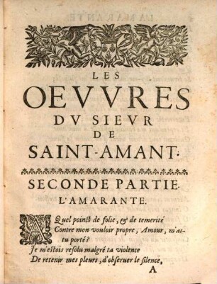 Les Oevvres Dv Sievr De Saint Amant, 2