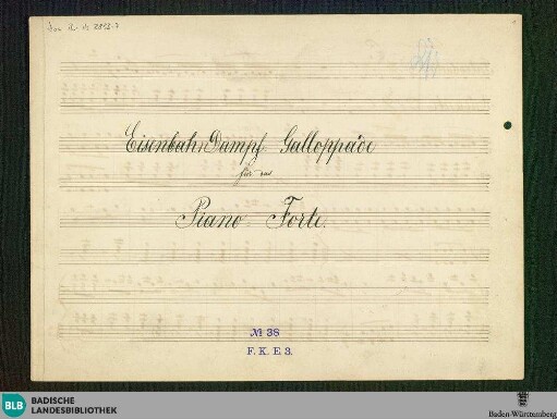 Eisenbahn-Dampf-Galopp - Don Mus.Ms. 2833-7 : pf; B|b
