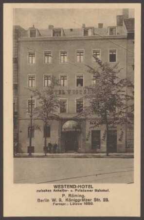 Ansichtskarte Westend-Hotel, Stresemannstraße