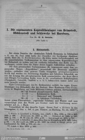 Die sogenannten Koprolithenlager von Helmstedt, Büddenstedt und Schleweke bei Harzburg