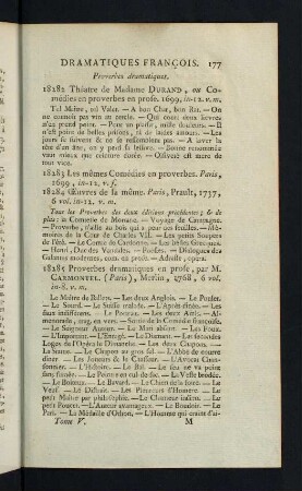177-179, Proverbes dramatiques