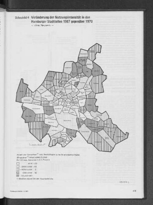 Veränderung der Nutzungsintensität in den Hamburger Stadtteilen 1987 gegenüber 1970