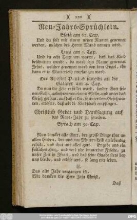 Neu-Jahrs-Sprüchlein.