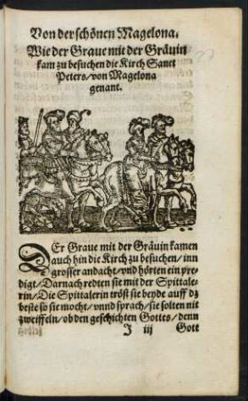 Wie der Grave mit der Grävin kam zu besuchen die Kirch Sanct Peters/ von Magelona genant.