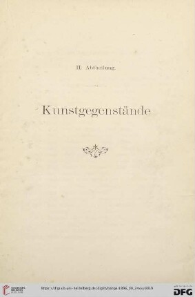 II. Abtheilung. Kunstgegenstände (Nr. 192 - 629)