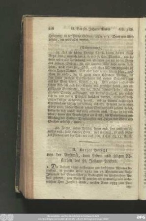 II. Kurzer Bericht von der Ankunft, dem Leben und seligen Absterben des sel. Johann Arndts.