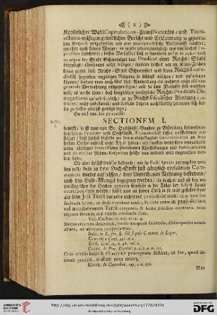 Sectionem I.