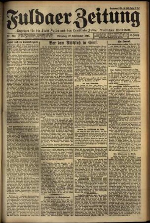 Ausgabe vom Dienstag, den 27. September 1927.