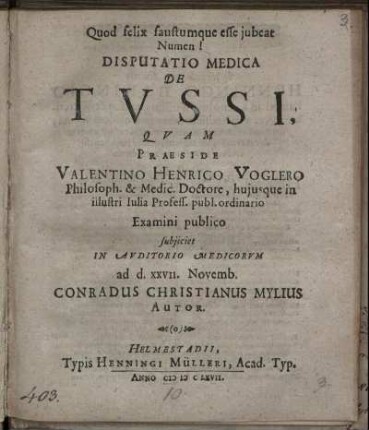 Disputatio Medica De Tussi