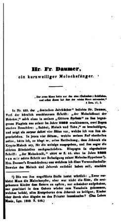 Hr. Fr. Daumer, ein kurzweiliger Molochsfänger