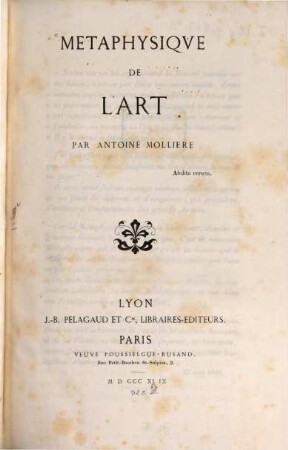 Metaphysique de l'art