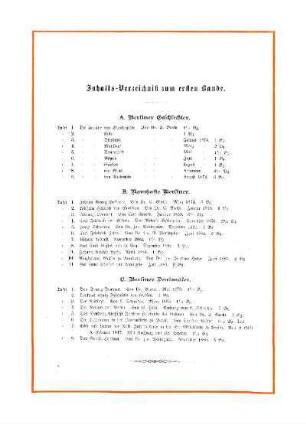 Inhalts-Verzeichnis zum ersten Bande