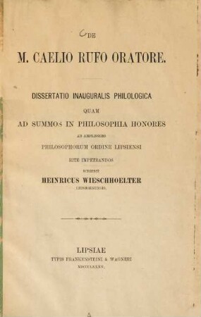 De M. Caelio Rufo oratore