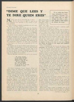 "Dime que lees y te dire quien eres"