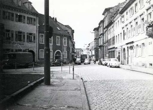 Privatgebäude, Straßen und Plätze in Karlsruhe. Markgrafenstraße/ Ecke Steinstraße