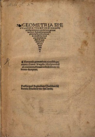 Geometria speculativa