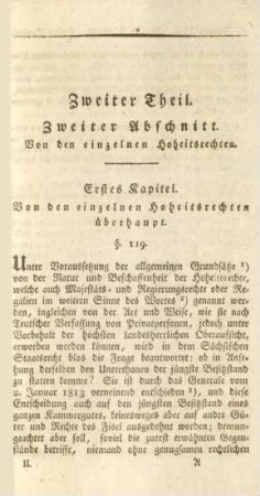 Zweiter Theil. Zweiter Abschnitt. Von den einzelnen Hoheitsrechten.